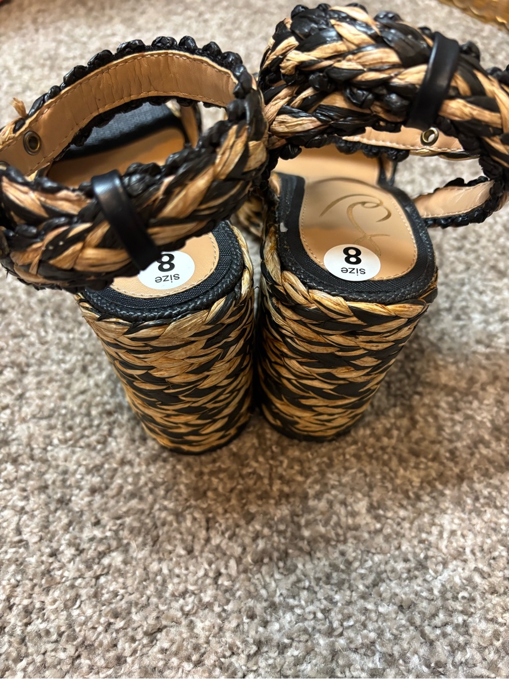 Sam Edelman Iliana Platform Sandal 8 Woven Raffia Ankle Strap Anthropologie - Picture 8 of 10